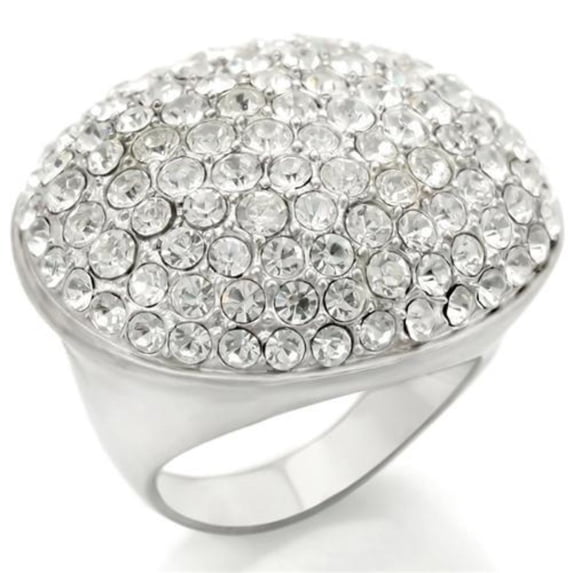 Luxe Jewelry Designs Women's Brushed Brass Ring with Top Grade Crystals - Size 6 (Pack of 2)