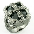 thumbnail image 1 of Luxe Jewelry Designs Women's Cross Design Ring with Jet Black Cubic Zirconia - Size 8, 1 of 1