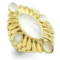 thumbnail image 1 of Luxe Jewelry Designs Women's Gold Ion Plated Ring with Synthetic Cat Eye Stones White - Size 7 (Pack, 1 of 4