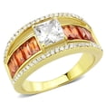 thumbnail image 1 of Luxe Jewelry Designs Women's Gold Ion Plated Stainless Steel Ring with CZ Garnet - Size 7, 1 of 4