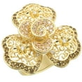 thumbnail image 1 of Luxe Jewelry Designs Women's Gold Plated Brass Flair Ring with AAA Grade CZ Multi Color - Size 10, 1 of 4