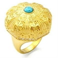 thumbnail image 1 of Luxe Jewelry Designs Women's Gold Plated Brass Ring with Synthetic Sea Blue Turquoise - Size 8 (Pack, 1 of 2