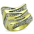 thumbnail image 1 of Luxe Jewelry Designs Women's Gold Stainless Steel Engagement Ring with Bezel Freeform Top Grade, 1 of 4
