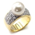 thumbnail image 1 of Luxe Jewelry Designs Women's Gold and Rhodium Plated Sterling Silver Ring with Synthetic Pearl -, 1 of 1