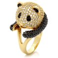 thumbnail image 1 of Luxe Jewelry Designs Women's Gold and Ruthenium Plated Brass Pave Ring with Black Jet Cubic Zirconia, 1 of 4