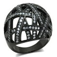 thumbnail image 1 of Luxe Jewelry Designs Women's High Black Polished Stainless Steel Unique Ring with AAA Grade Cubic, 1 of 4