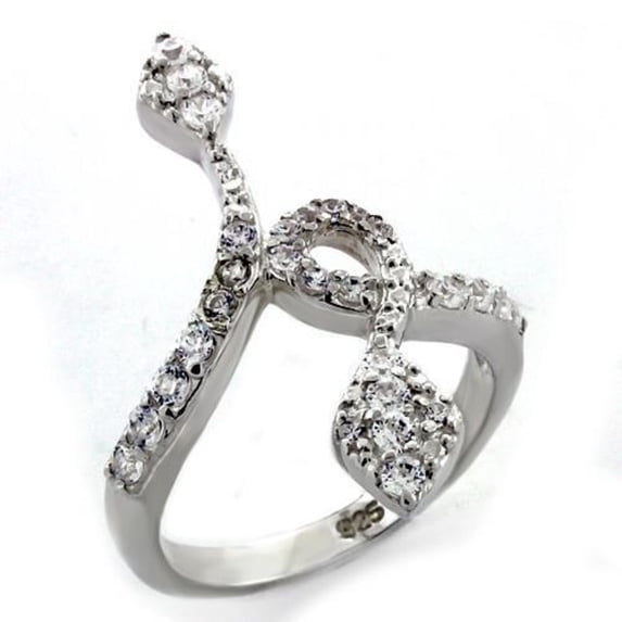 Luxe Jewelry Designs Women's High Polished 925 Sterling Silver Ring with AAA Grade Cubic Zirconia -