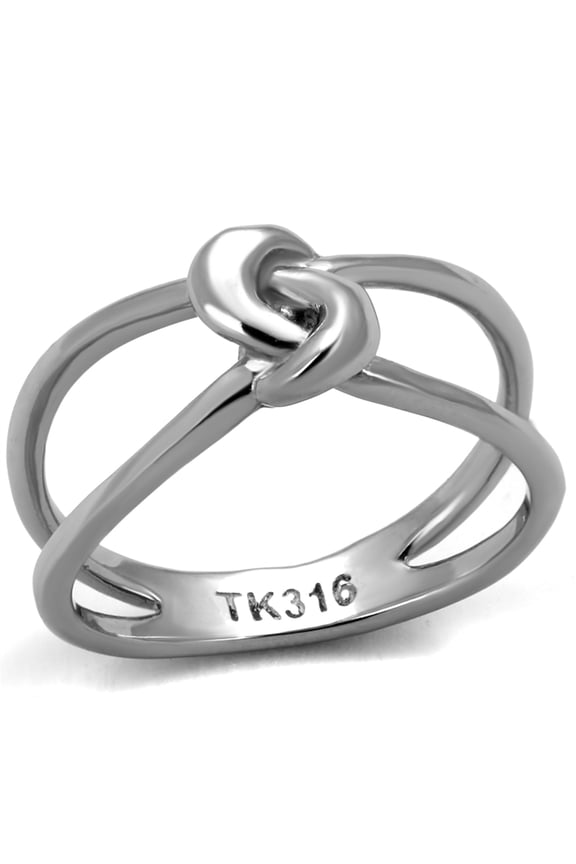 Luxe Jewelry Designs Women's High Polished Free Form Style Stainless Steel Ring - Size 6 (Pack of 2)
