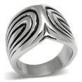 thumbnail image 1 of Luxe Jewelry Designs Women's High Polished Oval Striped Stainless Steel Ring - Size 5 (Pack of 3), 1 of 4