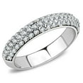 thumbnail image 1 of Luxe Jewelry Designs Women's High Polished Stainless Steel Classic Wedding Ring with Crystal - Size, 1 of 4
