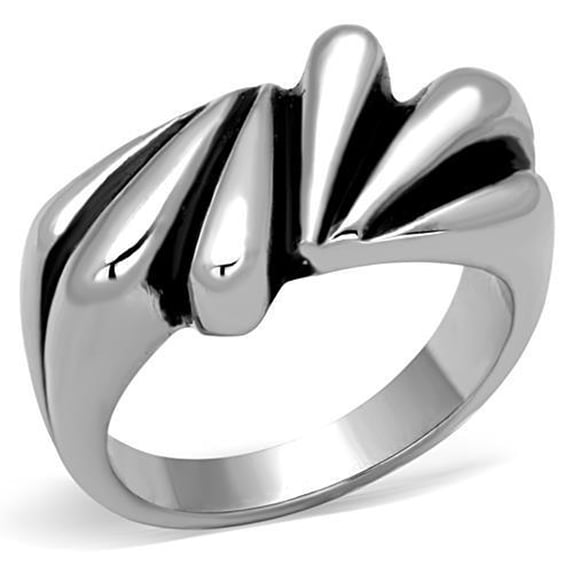Luxe Jewelry Designs Women's High Polished Stainless Steel No Stone Engagement Ring - Size 10 (Pack