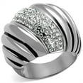 thumbnail image 1 of Luxe Jewelry Designs Women's High Polished Stainless Steel Ring with Top Grade Crystals - Size 6, 1 of 4