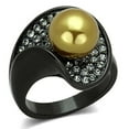 thumbnail image 1 of Luxe Jewelry Designs Women's High Polished Stainless Steel Unique Ring with Synthetic - Size 5, 1 of 4