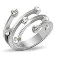 thumbnail image 1 of Luxe Jewelry Designs Women's High Polished Stainless Steel Unique Ring with Top Grade Crystal in, 1 of 4