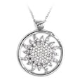 thumbnail image 1 of Luxe Jewelry Designs Women's High Polished Sterling Silver Flower Shaped Pendant Necklace with Cubic, 1 of 1
