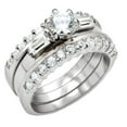 thumbnail image 1 of Luxe Jewelry Designs Women's High Polished Sterling Silver Ring with AAA Grade Cubic Zirconia - Size, 1 of 1