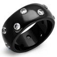 thumbnail image 1 of Luxe Jewelry Designs Women's IP Black Plated Stainless Steel Ring with CZ - Size 8 (Pack of 2), 1 of 4