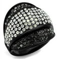 thumbnail image 1 of Luxe Jewelry Designs Women's IP Black Plated Stainless Steel Ring with Multi Color Crystals - Size 8, 1 of 4