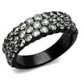 thumbnail image 1 of Luxe Jewelry Designs Women's IP Black Stainless Steel Ring with AAA Grade CZ Stones - Size 9, 1 of 4