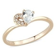 thumbnail image 1 of Luxe Jewelry Designs Women's IP Rose Gold Plated Stainless Steel Ring with Pear Shaped CZ - Size 10, 1 of 4