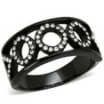 thumbnail image 1 of Luxe Jewelry Designs Women's Ion Plated Black Stainless Steel Ring with Top Grade Crystals - Size 6, 1 of 4