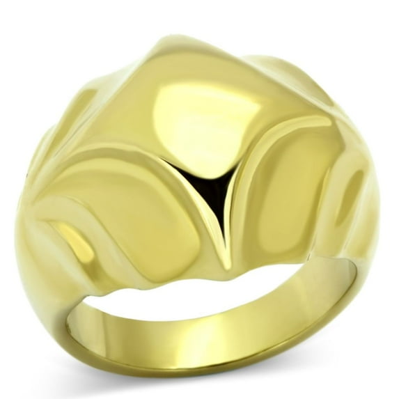 Luxe Jewelry Designs Women's Ion Plated Gold Single Tone Stainless Steel Ring - Size 10 (Pack of 2)