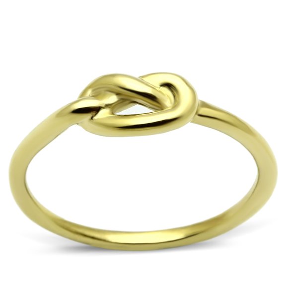 Luxe Jewelry Designs Women's Ion Plated Gold Stainless Steel Knotted Ring - Size 7 (Pack of 2)