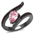 thumbnail image 1 of Luxe Jewelry Designs Women's Ion Plated Light Black Stainless Steel Ring with Rose CZ Stone - Size 9, 1 of 4