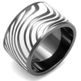 thumbnail image 1 of Luxe Jewelry Designs Women's Ion Plated Light Black Stainless Steel Ring with White Epoxy - Size 8, 1 of 4