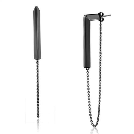 Luxe Jewelry Designs Women's Light Black IP Stainless Steel Dangler Earrings