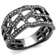thumbnail image 1 of Luxe Jewelry Designs Women's Light Black Ion Plated Stainless Steel Ring with Black Diamond, 1 of 4