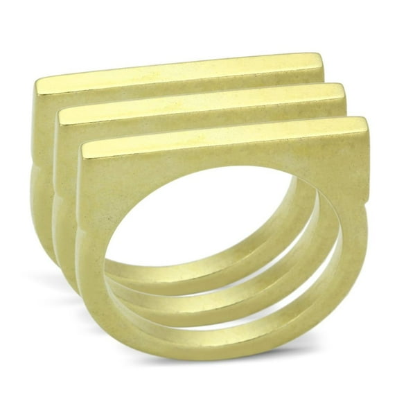 Luxe Jewelry Designs Women's Matte Gold Finish Stackable Ring - Size 8