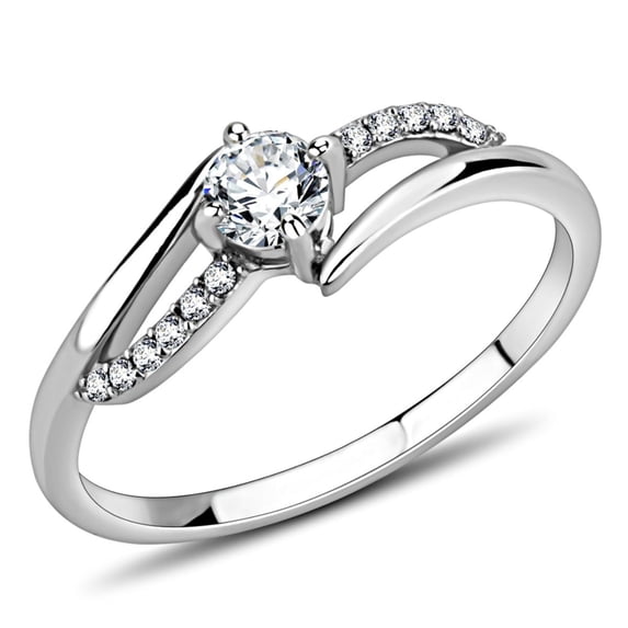 Luxe Jewelry Designs Women's Pave Engagement Ring with AAA Grade CZ - Size 7 (Pack of 2)