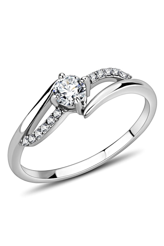Luxe Jewelry Designs Women's Pave Engagement Ring with AAA Grade CZ - Size 7 (Pack of 2)