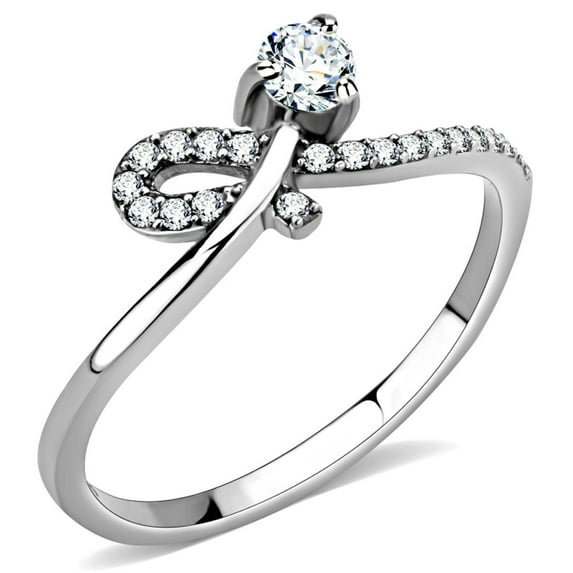 Luxe Jewelry Designs Women's Pave Engagement Ring with Round AAA Grade Cubic Zirconia - Size 6 (Pack