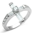 thumbnail image 1 of Luxe Jewelry Designs Women's Rhodium Plated Brass Cross Shaped Ring with AAA Grade Cubic Zirconia -, 1 of 4