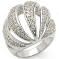 thumbnail image 1 of Luxe Jewelry Designs Women's Rhodium Plated Brass Curve Ring with Round Cubic Zirconia - Size 10, 1 of 4
