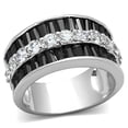thumbnail image 1 of Luxe Jewelry Designs Women's Rhodium Plated Brass Ring with Cubic Zirconia Black Diamond - Size 10, 1 of 4
