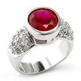 thumbnail image 1 of Luxe Jewelry Designs Women's Rhodium Plated Brass Ring with Synthetic Ruby Garnet - Size 5 (Pack of, 1 of 1