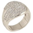 thumbnail image 1 of Luxe Jewelry Designs Women's Rhodium Plated Ring with Crystals - Size 6 (Pack of 2), 1 of 1
