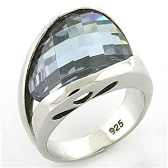 Luxe Jewelry Designs Women's Rhodium Plated Sterling Silver Ring with AAA Grade CZ Light Amethyst -