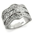 thumbnail image 1 of Luxe Jewelry Designs Women's Rhodium Plated Sterling Silver Ring with Crystals - Size 8, 1 of 1