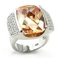 thumbnail image 1 of Luxe Jewelry Designs Women's Rhodium Plated Sterling Silver Ring with Oval Champagne Cubic Zirconia, 1 of 1