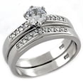 thumbnail image 1 of Luxe Jewelry Designs Women's Rhodium Plated Sterling Silver Ring with Round AAA Grade CZ - Size 10, 1 of 1