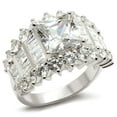 thumbnail image 1 of Luxe Jewelry Designs Women's Rhodium Plated Sterling Silver Ring with Square Cubic Zirconia - Size 9, 1 of 1