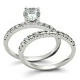 thumbnail image 1 of Luxe Jewelry Designs Women's Rhodium Plated Wedding Ring with AAA Grade Cubic Zirconia - Size 7, 1 of 4