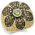 thumbnail image 1 of Luxe Jewelry Designs Women's Rhodium and Gold Plated Brass Pave Ring with Multi Color Cubic Zirconia, 1 of 4