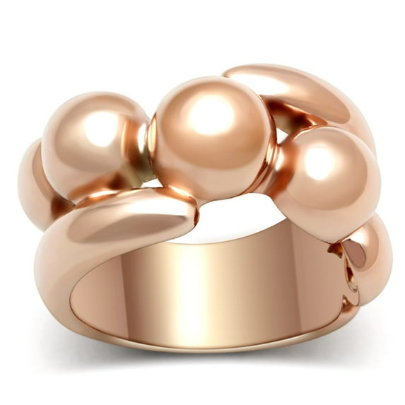 Luxe Jewelry Designs Women's Rose Gold Ion Plated Bypass Ring - Size 5 (Pack of 3)
