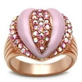 thumbnail image 1 of Luxe Jewelry Designs Women's Rose Gold Ion Plated Ring with Top Grade Crystal Light Rose - Size 6, 1 of 4