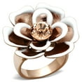 thumbnail image 1 of Luxe Jewelry Designs Women's Rose Gold Ion Plated Ring with Top Grade Crystals Peach - Size 6 (Pack, 1 of 4